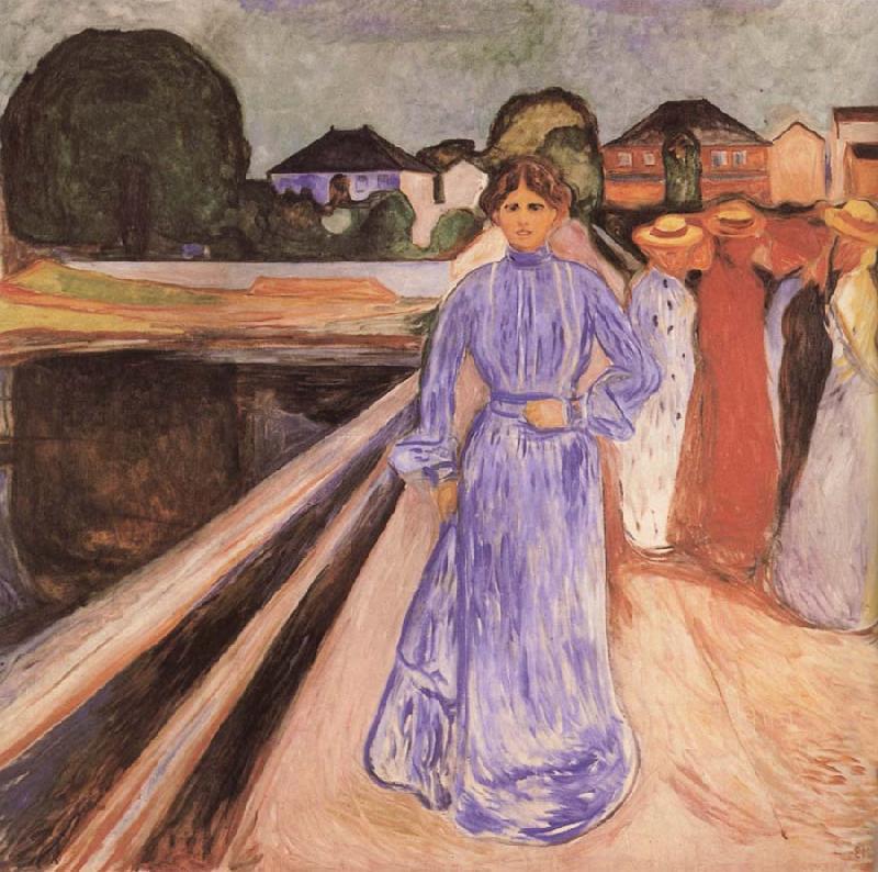 Edvard Munch Gentlewoman on the Bridge oil painting image